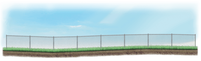 Step Fence on Subtle Wavy Ground in Houston Texas