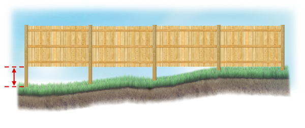 A level fence installed on uneven ground Houston Texas